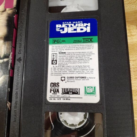 Star Wars Return of the Jedi 1983 VHS 1995 Release THX Scifi Cult Classic Yoda - Picture 8 of 9